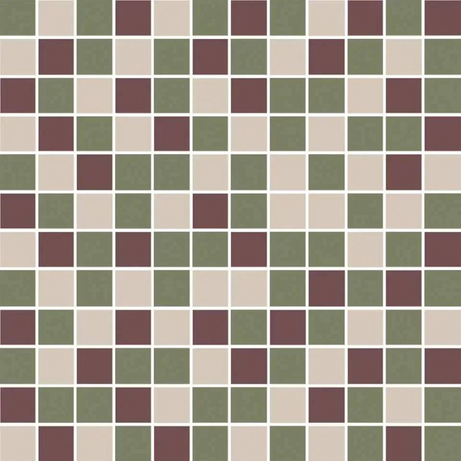 Мозаика 30x30 3.5мм Темари KMD2MSM011MN Мозаичный Микс Зеленый Бордовый Бежевый Светлый Матовый матовая зеленый Kerama Marazzi