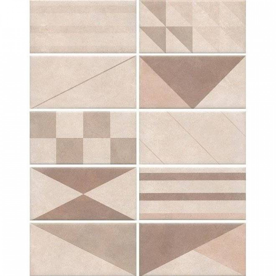 Керамическая плитка 20x10 9мм Александрия 19034 Светлый Микс матовая бежевый Kerama Marazzi