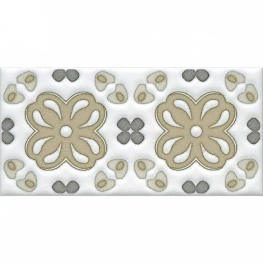 Декор 15x7 6.9мм Клемансо STG/A616/16000 Орнамент глянцевая белый Kerama Marazzi