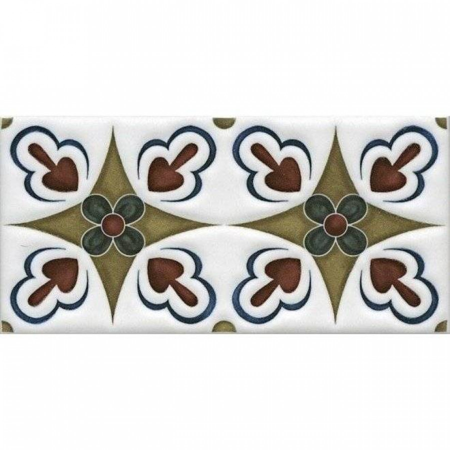 Декор 15x7 6.9мм Клемансо STG/B620/16000 Орнамент глянцевая белый Kerama Marazzi