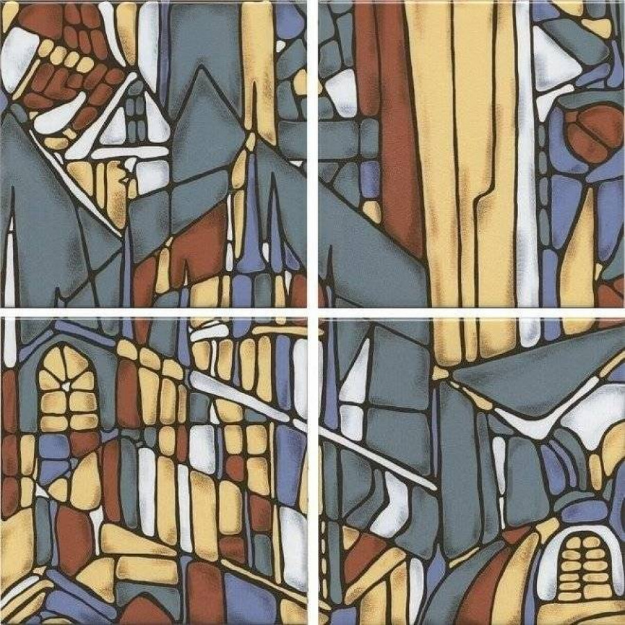 Панно 30x30 6.9мм Витраж OP/A203/4x/17000 глянцевая бежевый Kerama Marazzi