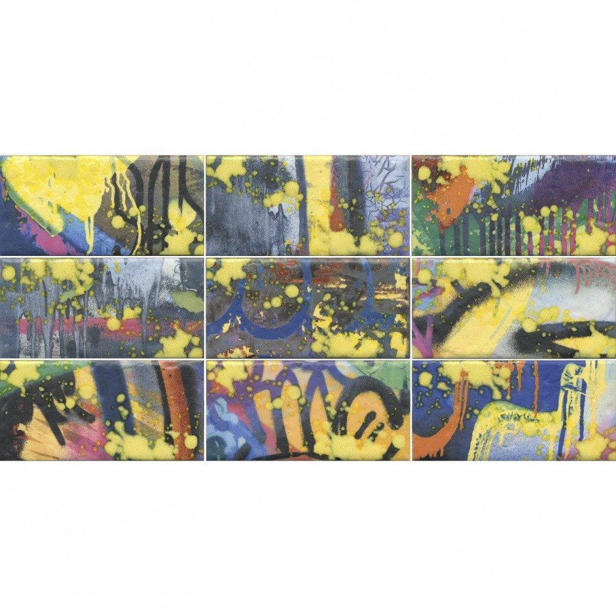 Панно 89x20 8мм Граффити OS/A58/9x/19060 матовая желтый Kerama Marazzi
