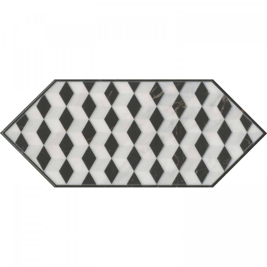 Декор 34x14 6.9мм Келуш HGD\A483\35006 4 Черно-Белый глянцевая белый Kerama Marazzi