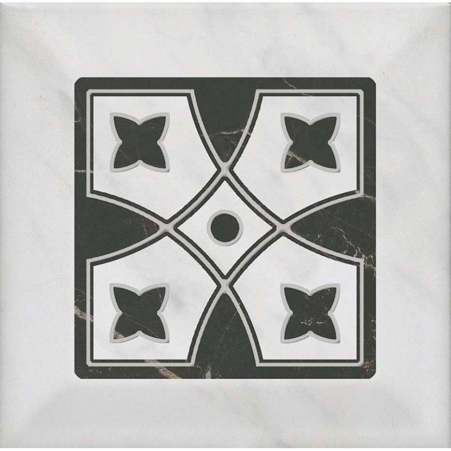 Декор 10x10 6.9мм Келуш TOC004 1 Грань Черно-Белый глянцевая белый Kerama Marazzi