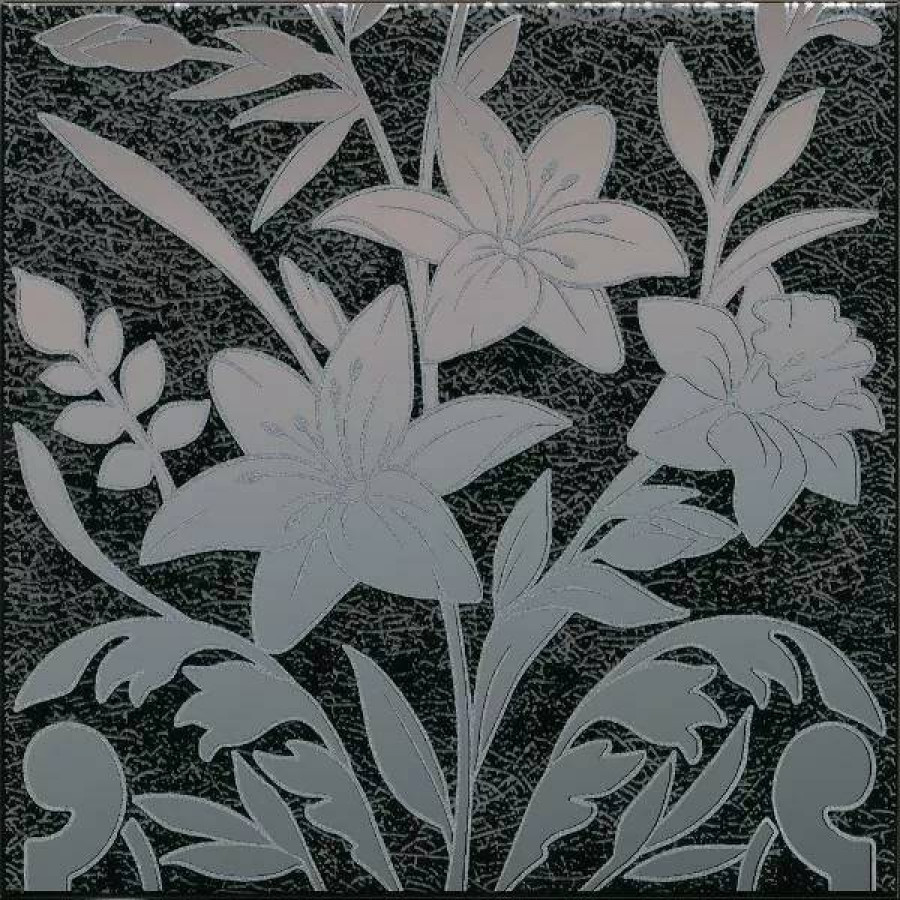 Декор 20x20 6.9мм Барберино HGD/B567/5292 3 чёрный глянцевый глянцевая черный Kerama Marazzi