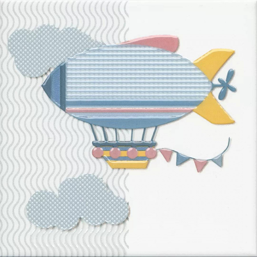 Декор 20x20 6.9мм Бон Вояж VT/A374/5009 Дирижабль сатинированная белый Kerama Marazzi