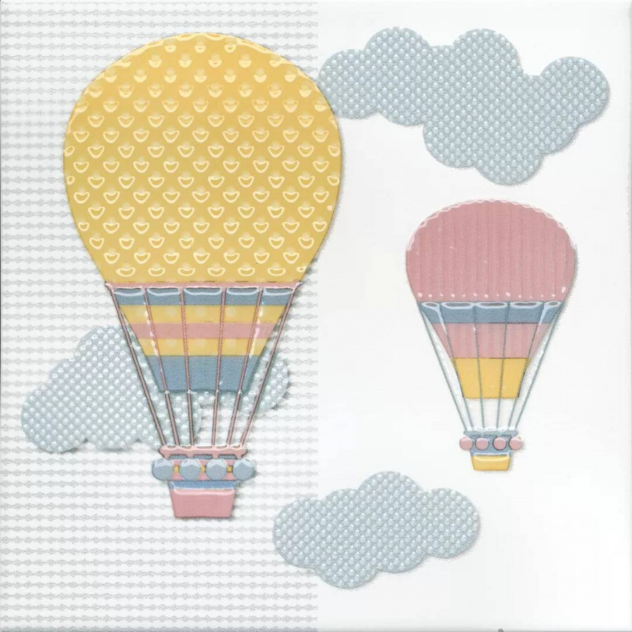 Декор 20x20 6.9мм Бон Вояж VT/A370/5009 Аэростат 2 сатинированная белый Kerama Marazzi