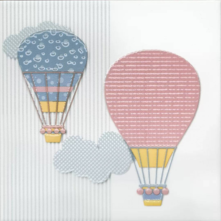 Декор 20x20 6.9мм Бон Вояж VT/A369/5009 Аэростат 1 сатинированная белый Kerama Marazzi