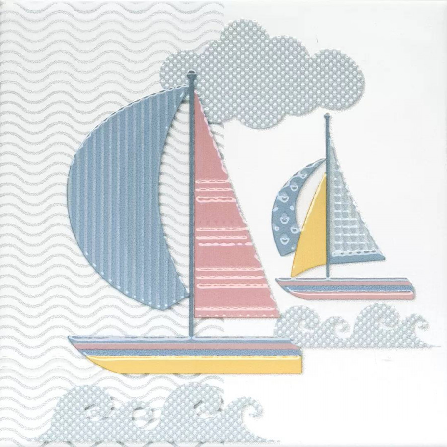 Декор 20x20 6.9мм Бон Вояж VT/A377/5009 Парусник сатинированная белый Kerama Marazzi