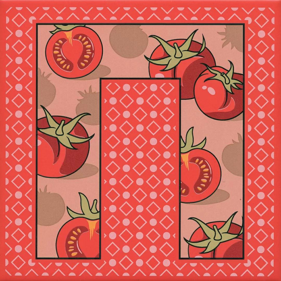 Декор 20x20 6.9мм Сад-огород HGD/A562/5107 Помидор Матовый сатинированная красный Kerama Marazzi