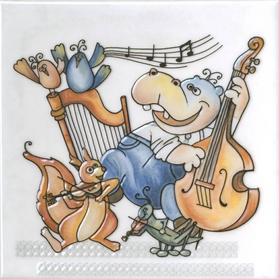 Декор 20x20 6.9мм Симфония VT/A482/5232 3 Глянцевый сатинированная белый Kerama Marazzi