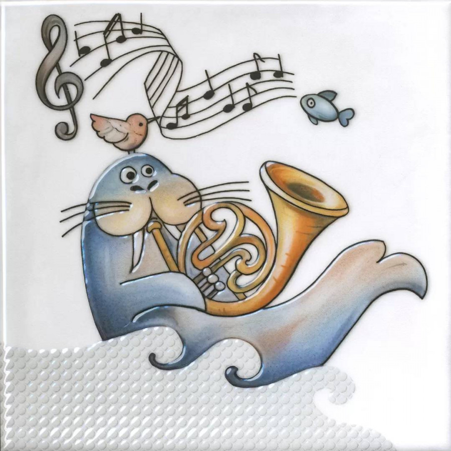 Декор 20x20 6.9мм Симфония VT/A483/5232 4 Глянцевый сатинированная белый Kerama Marazzi