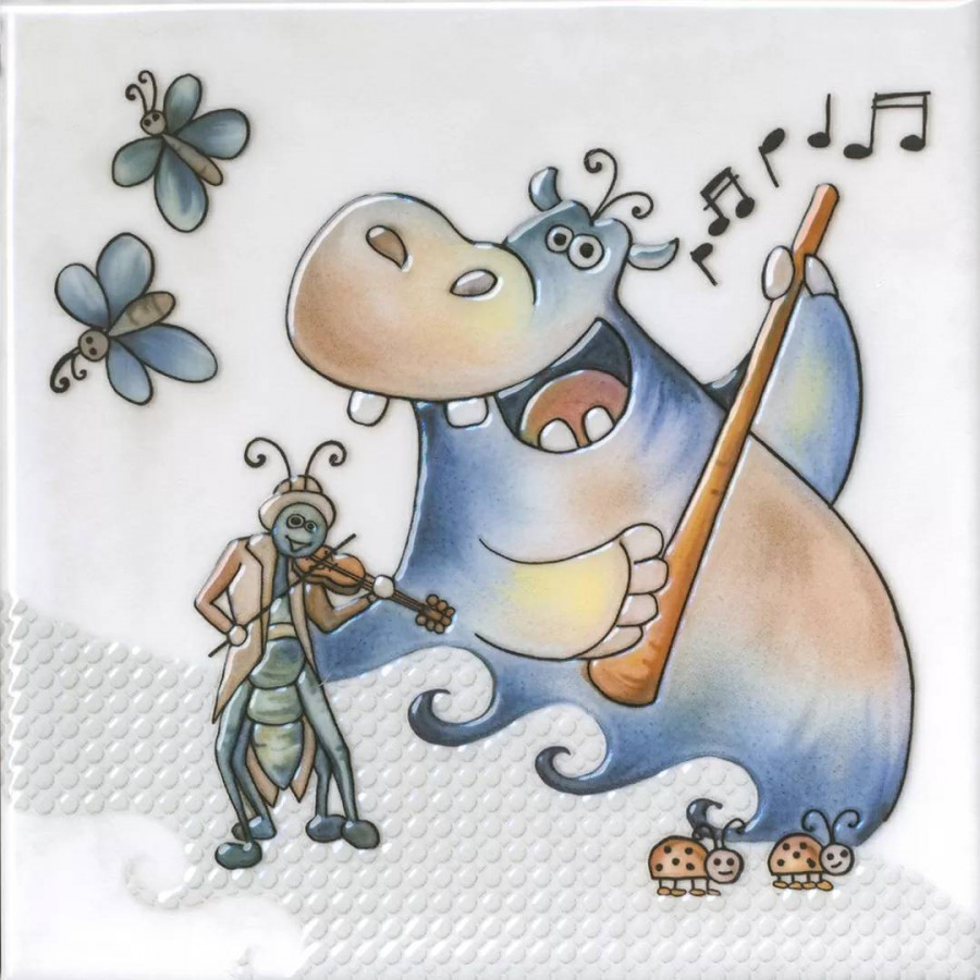 Декор 20x20 6.9мм Симфония VT/A480/5232 1 Глянцевый сатинированная белый Kerama Marazzi