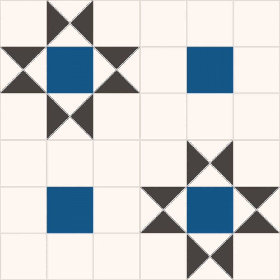 Керамогранит 45x45 9мм Victorian Dreams Queen Blue матовая белый Kerlife