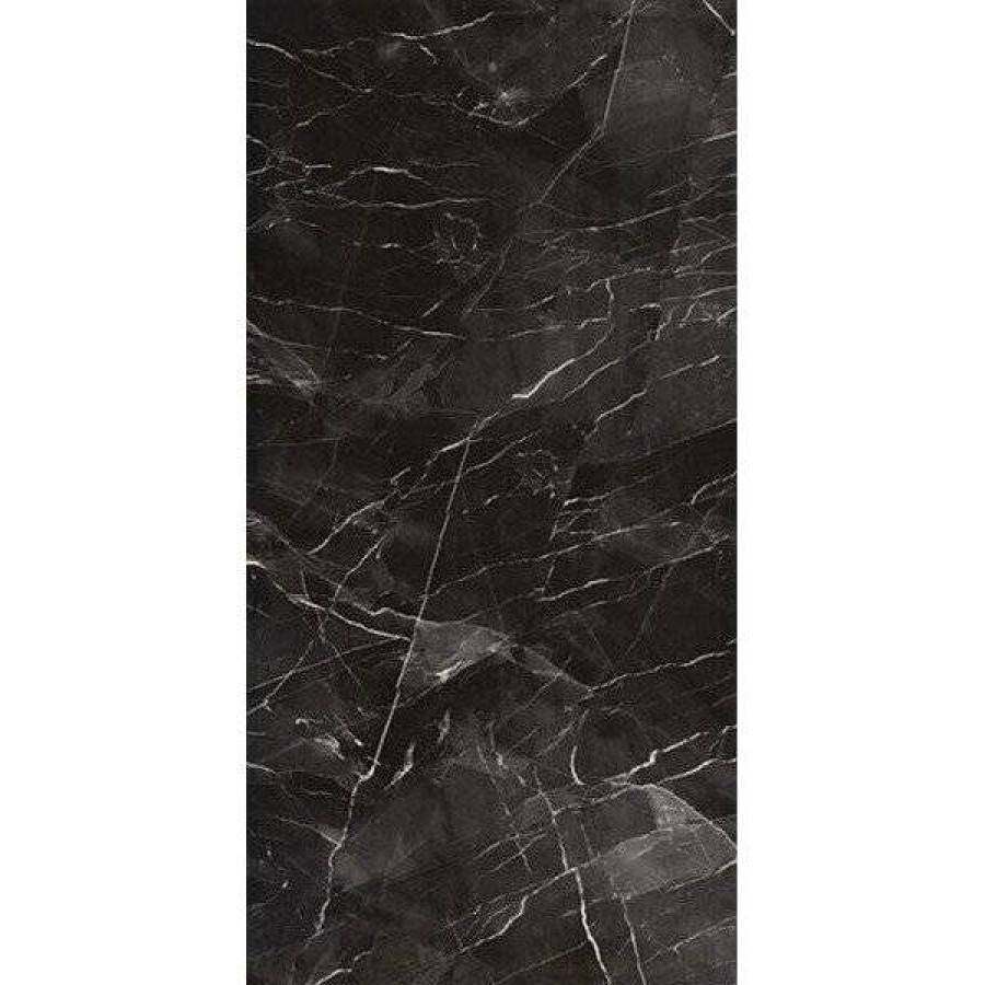 Керамогранит 120x60 9мм Black Calacatta Kristal Rectified Parlak Nano полированная черный Kutahya