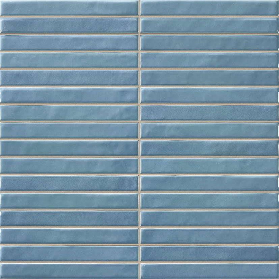 Керамическая плитка 35x35 10мм Kromo Pencil Teal глянцевая голубой La Platera