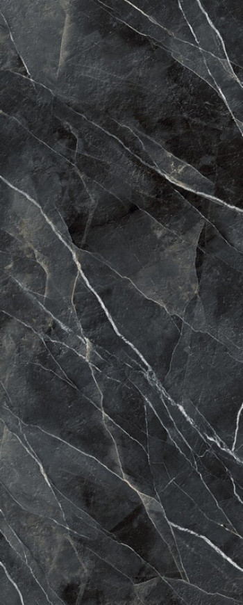 Плитка Плитка 300x120 6мм Diamond Calacatta Black Bocciardato 5 Lamf012813 черный, темно-серый мрамор Laminam Laminam