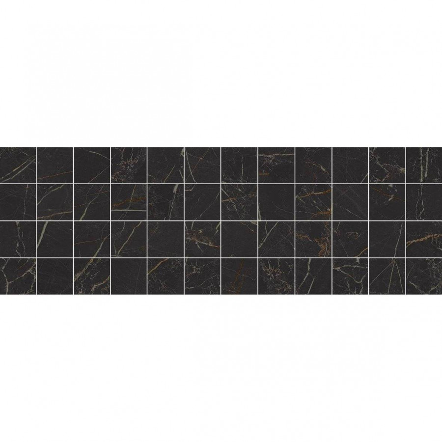 Декор 60x20 9мм Роял MM60074 Черный Мозаичный глянцевая черный Laparet