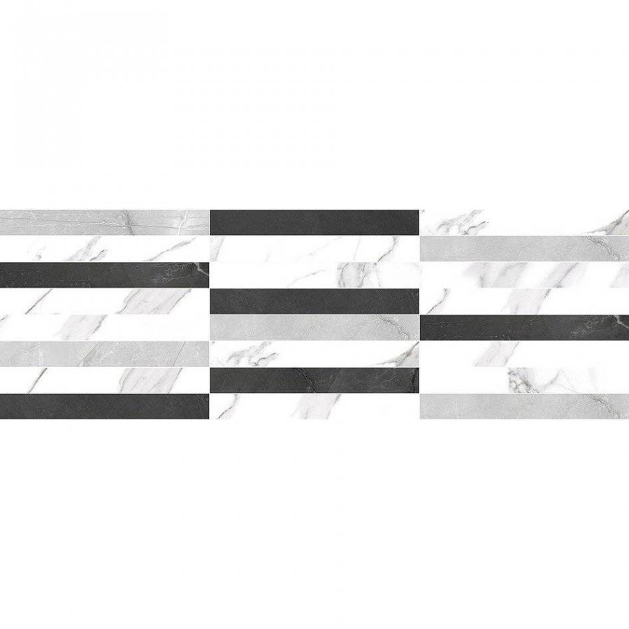 Декор 60x20 9мм Монти MM60150 Мозаичный Микс глянцевая белый Laparet