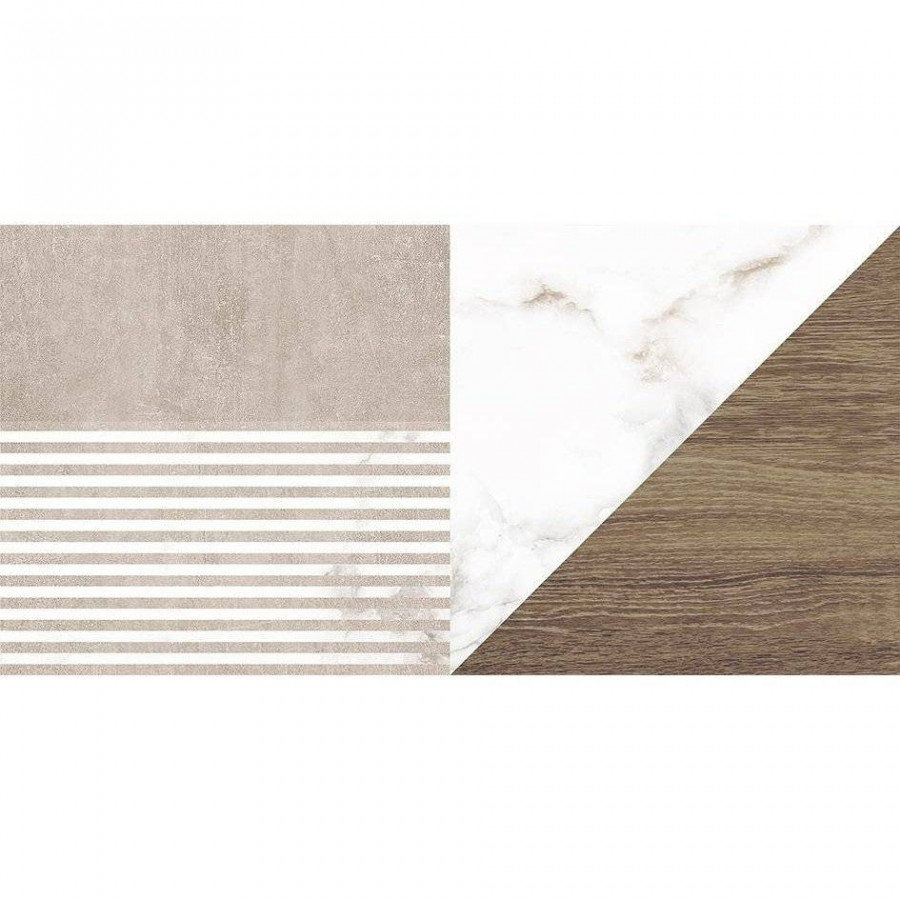 Керамическая плитка 50x25 9мм Саваж 34079 Коричневый Узор глянцевая коричневый Laparet