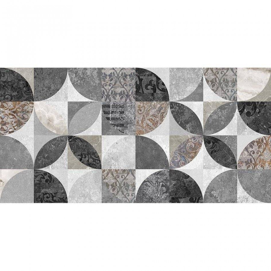 Керамическая плитка 50x25 9мм Фокус 34085 Серый Узор глянцевая серый Laparet