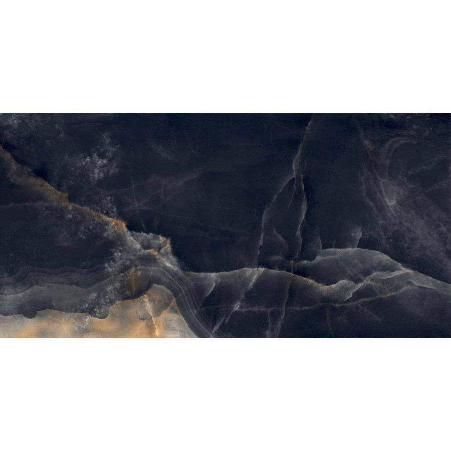 Керамогранит 160x80 9мм Интерстеллар Блэк Черный полированная черный Laparet