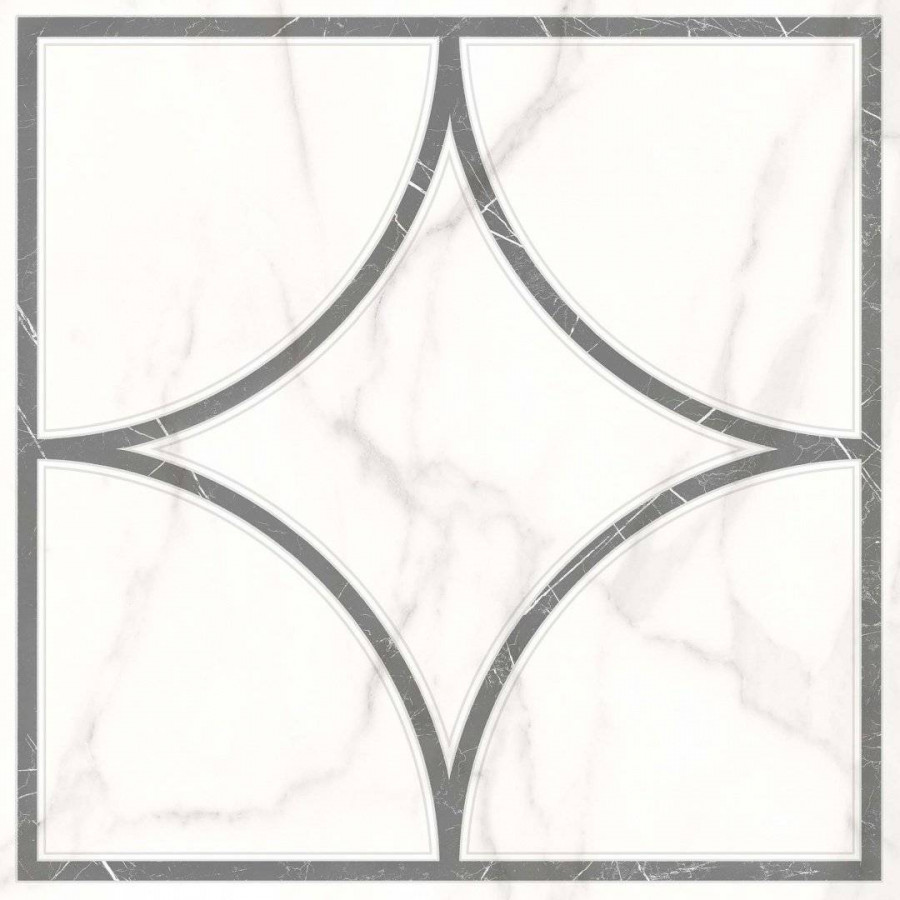 Декор 45x45 8мм Каррара Нова 7346-0002 Геометрия матовая белый Lasselsberger Ceramics