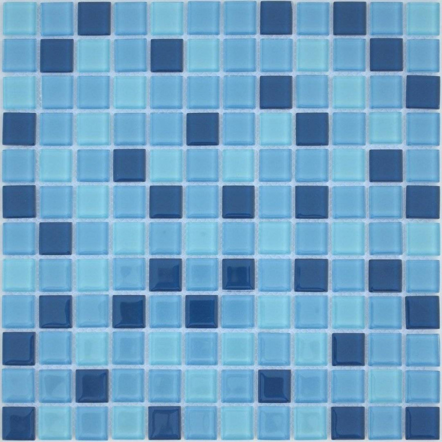 Мозаика 30x30 4мм Acquarelle Aristea (2.3x2.3) глянцевая голубой LeeDo