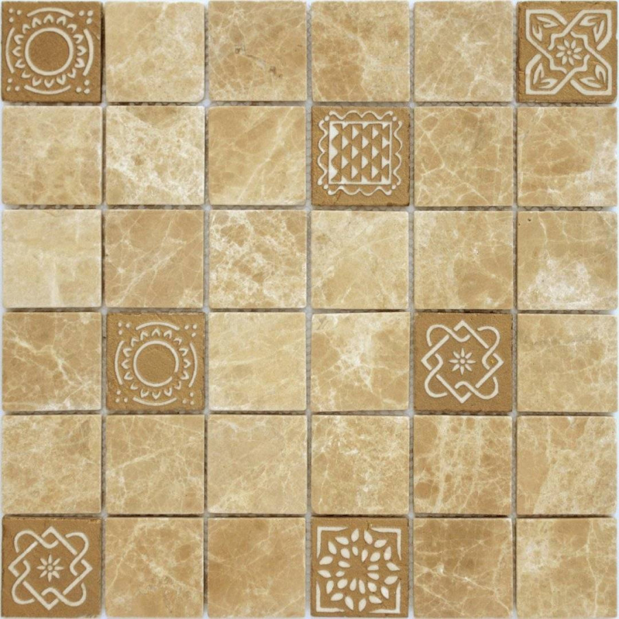 Мозаика 30x30 8мм Art Stone Emperador Light Mat (4.8x4.8) матовая бежевый LeeDo
