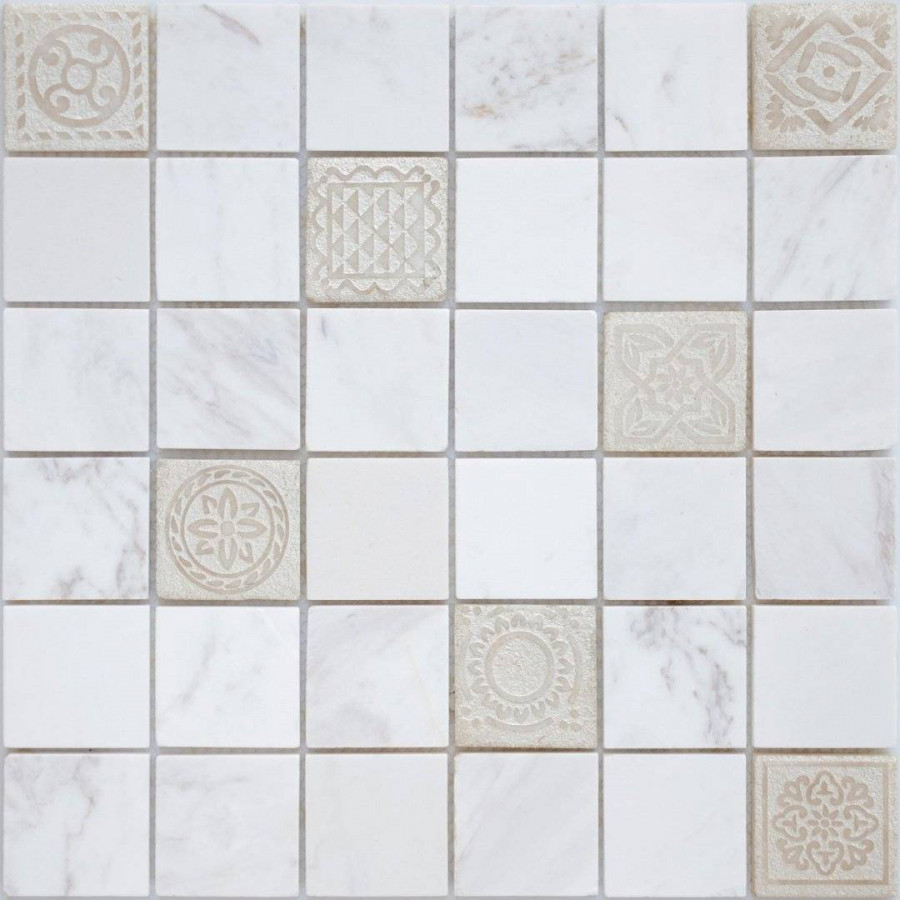 Мозаика 30x30 8мм Art Stone Dolomiti Bianco Mat (4.8x4.8) матовая серый LeeDo