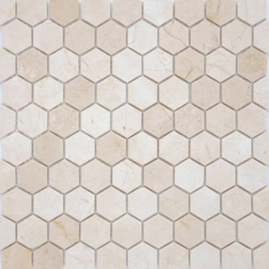 Мозаика 31x29 6мм Pietrine Hexagonal Crema Marfil Mat Hex (1.8x3) матовая бежевый LeeDo