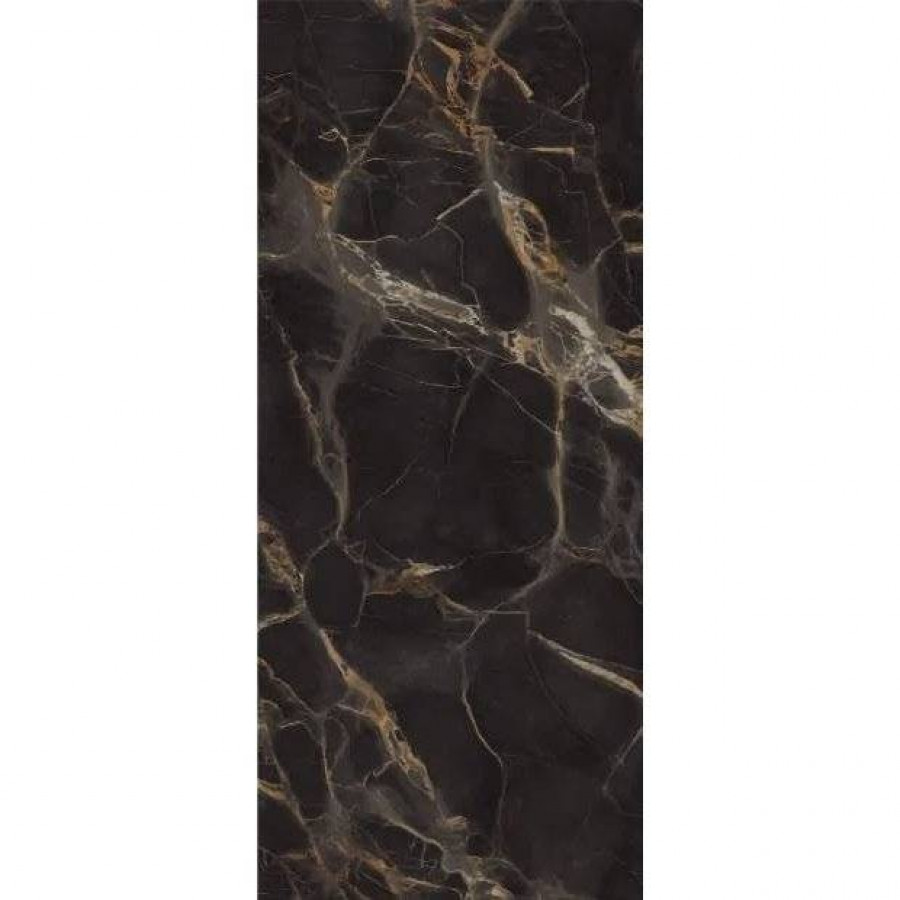 Керамогранит 280x120 6мм Slabs Macabus Gold Matt матовая черный Maimoon