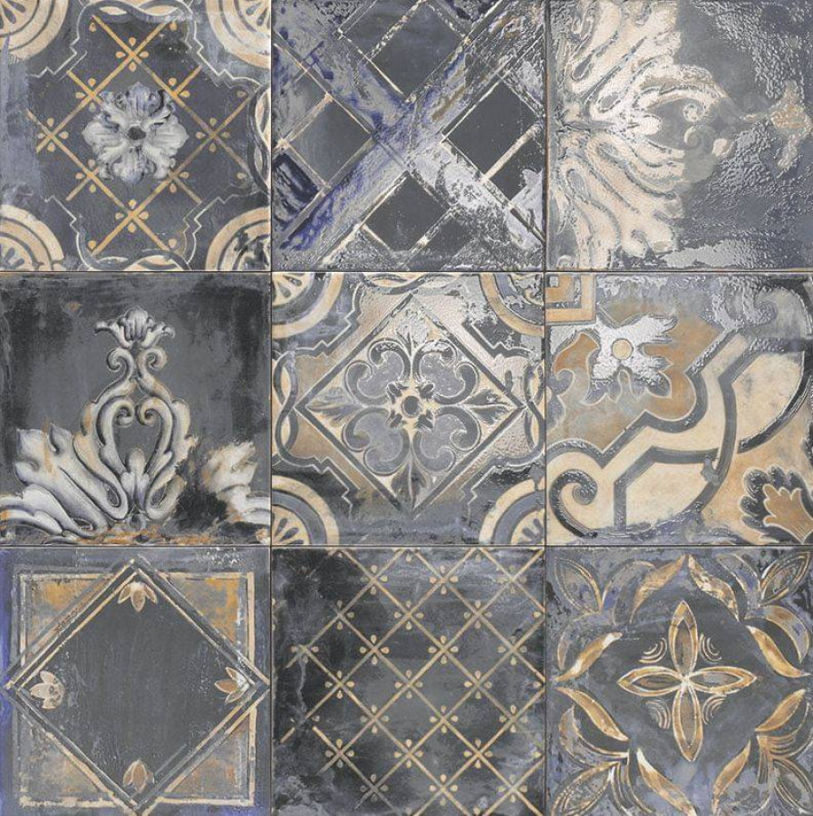 Декор 20x20 9мм Ricordi Venezziani PT02995 Azzuro глянцевая серый Mainzu