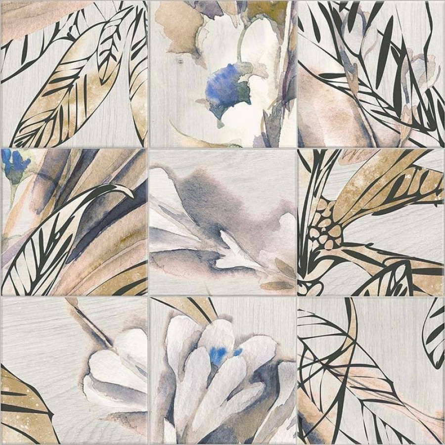 Декор 20x20 9мм Bottega PT03340 Decor Autumn Leaves матовая серый Mainzu