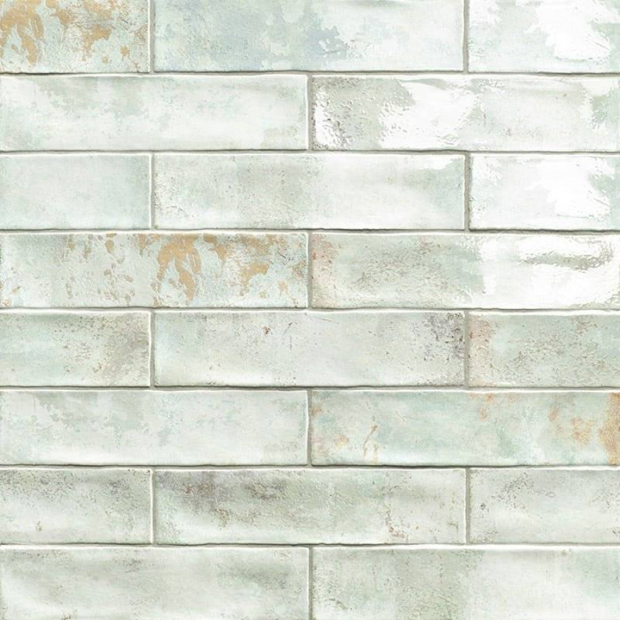 Керамическая плитка 30x8 8.3мм Bayonne Green глянцевая зеленый Mainzu