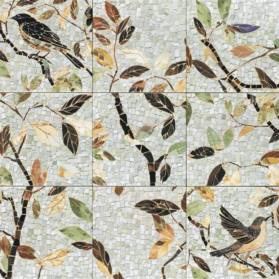 Керамогранит 20x20 9мм Tiffany PT03836 Decor глянцевая многоцветный Mainzu