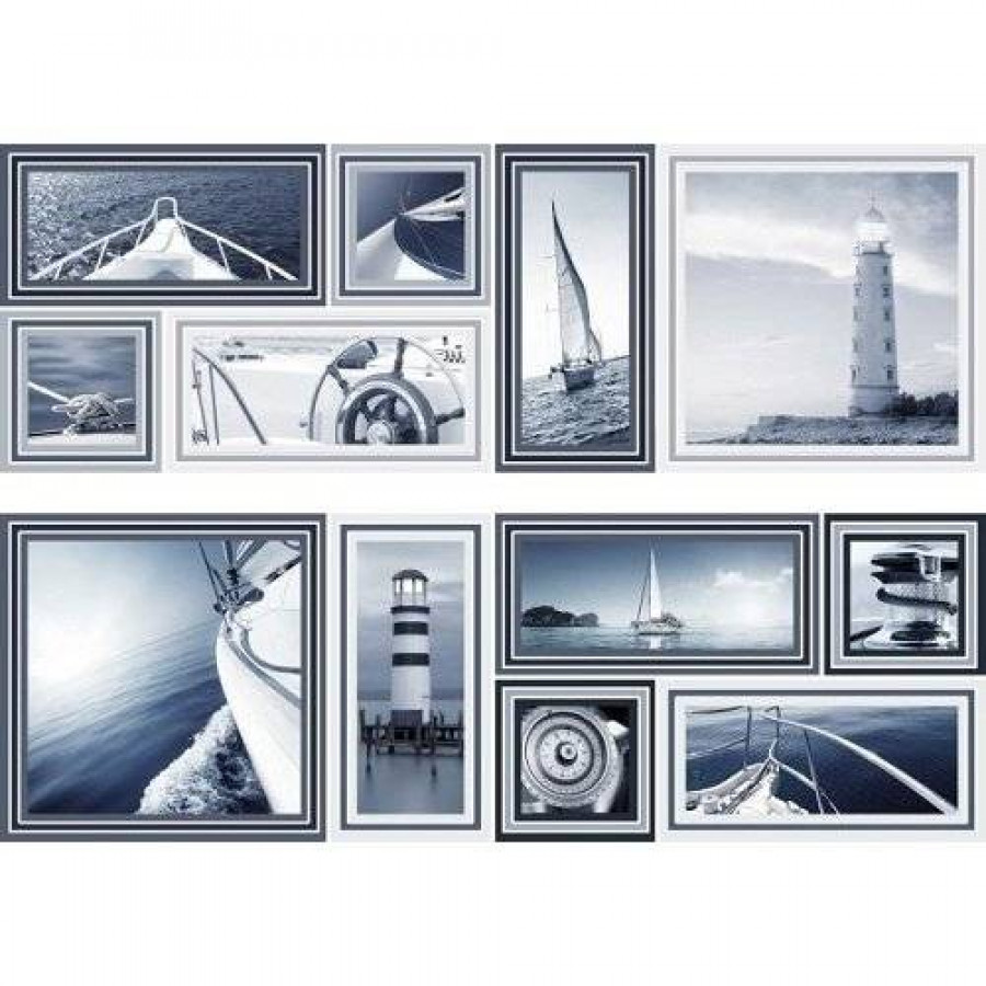 Декор 75x50 9мм Genova Decor Memories Azul-2 глянцевая коричневый Mallol