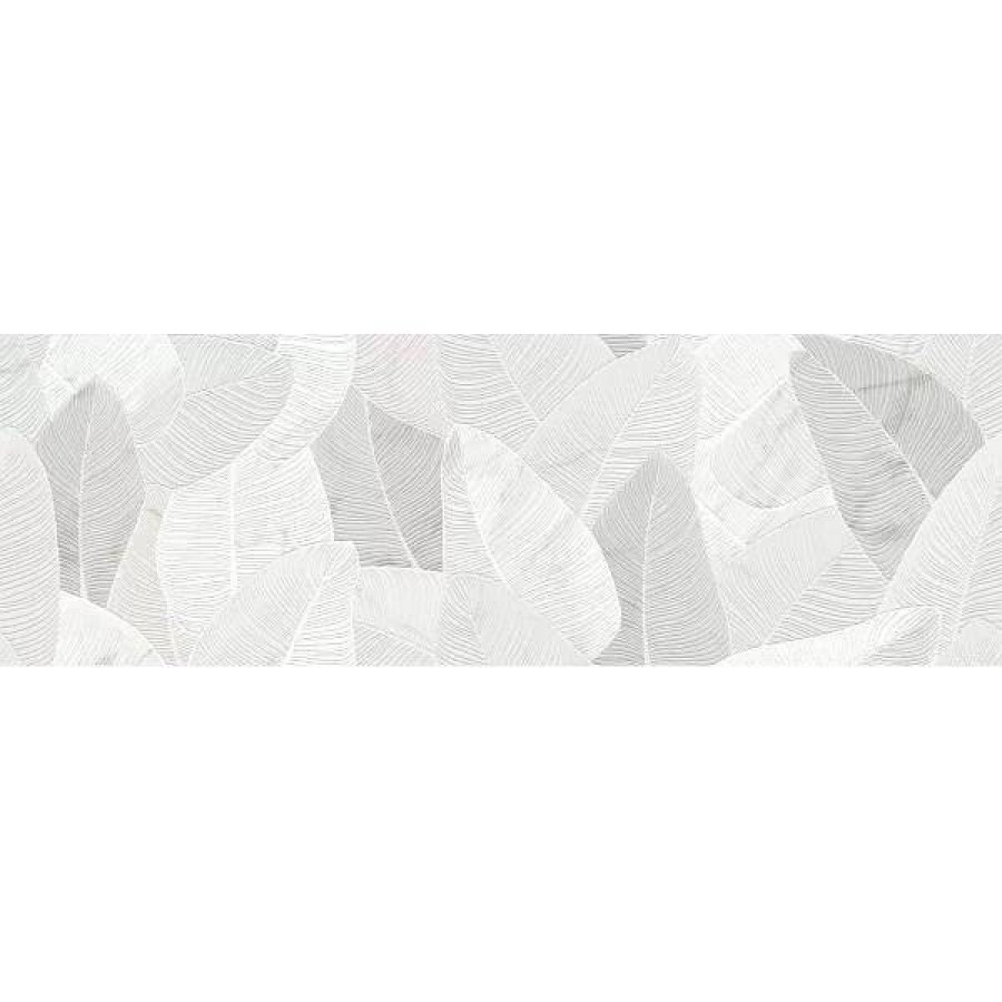 Керамическая плитка 100x33 10мм Fabula MN83 Wall Decoro Glam Bianco матовая серый Marazzi Italy