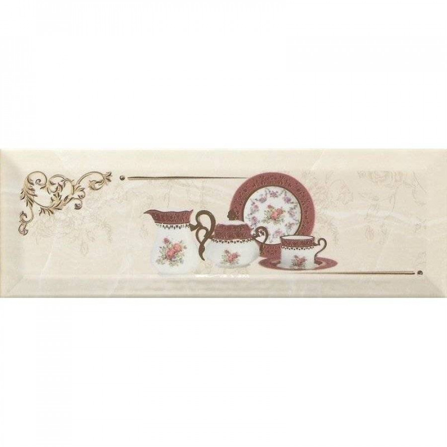 Декор 30x10 9мм Petra Pranzo Gold C глянцевая бежевый Monopole