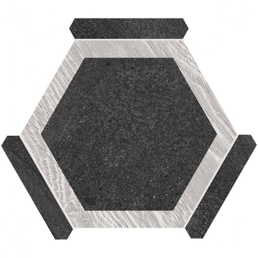Керамогранит 25x22 8мм Avant Oregon Grafito Gris матовая черный Monopole