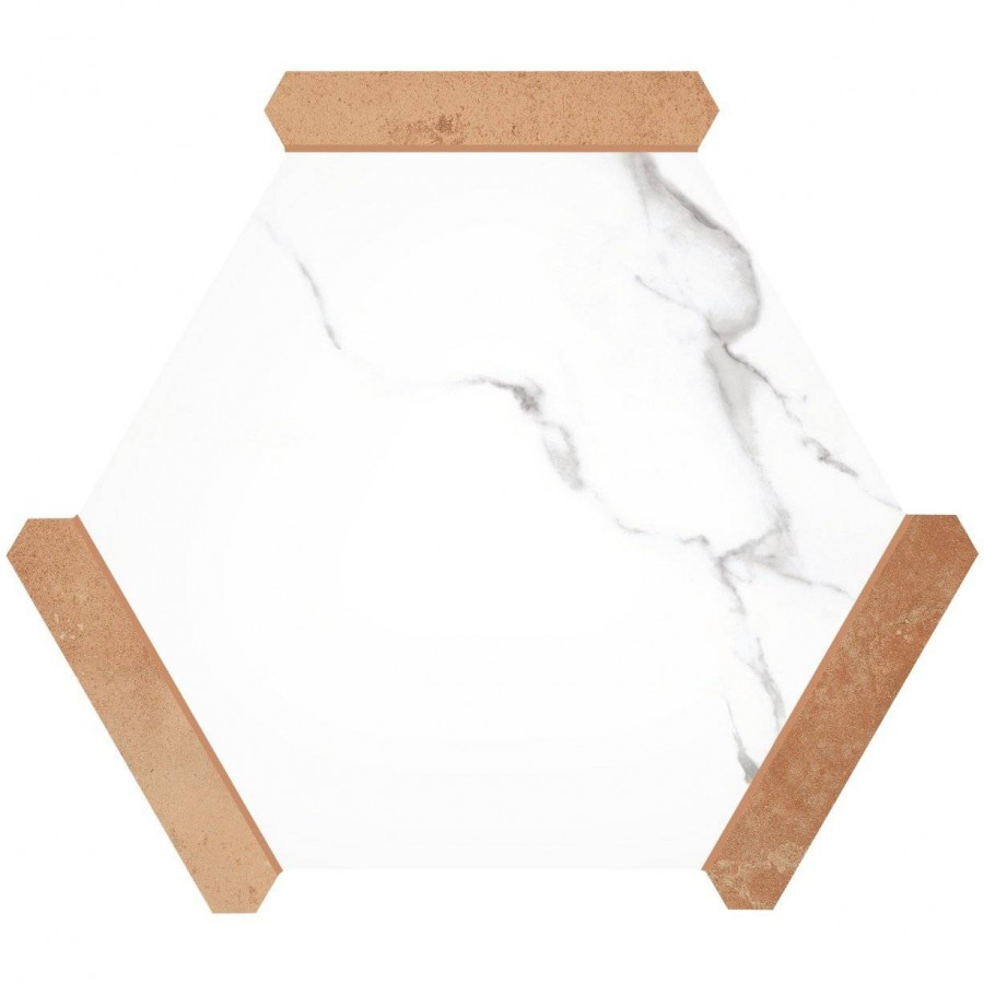 Керамогранит 25x22 8мм Avant Menorca Calacatta матовая белый Monopole