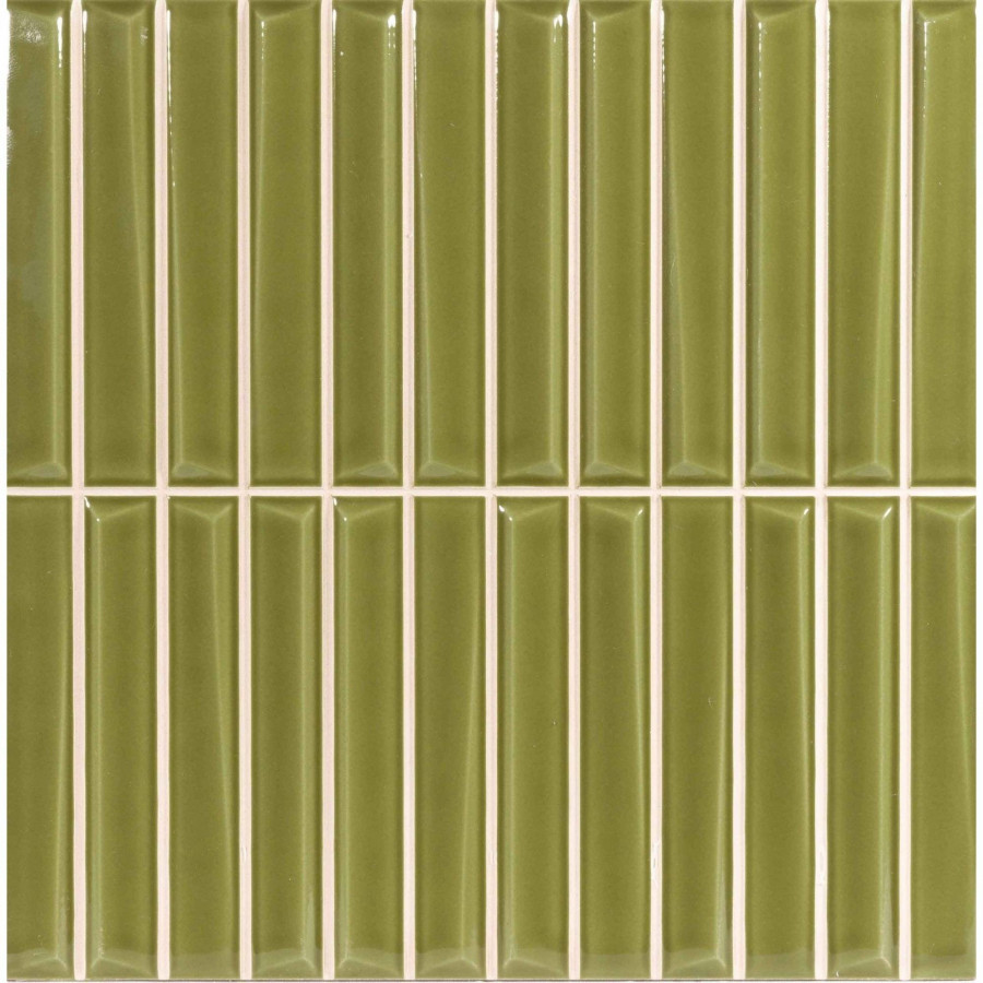 Керамическая плитка 20x20 8.5мм Melody Olive глянцевая зеленый Monopole