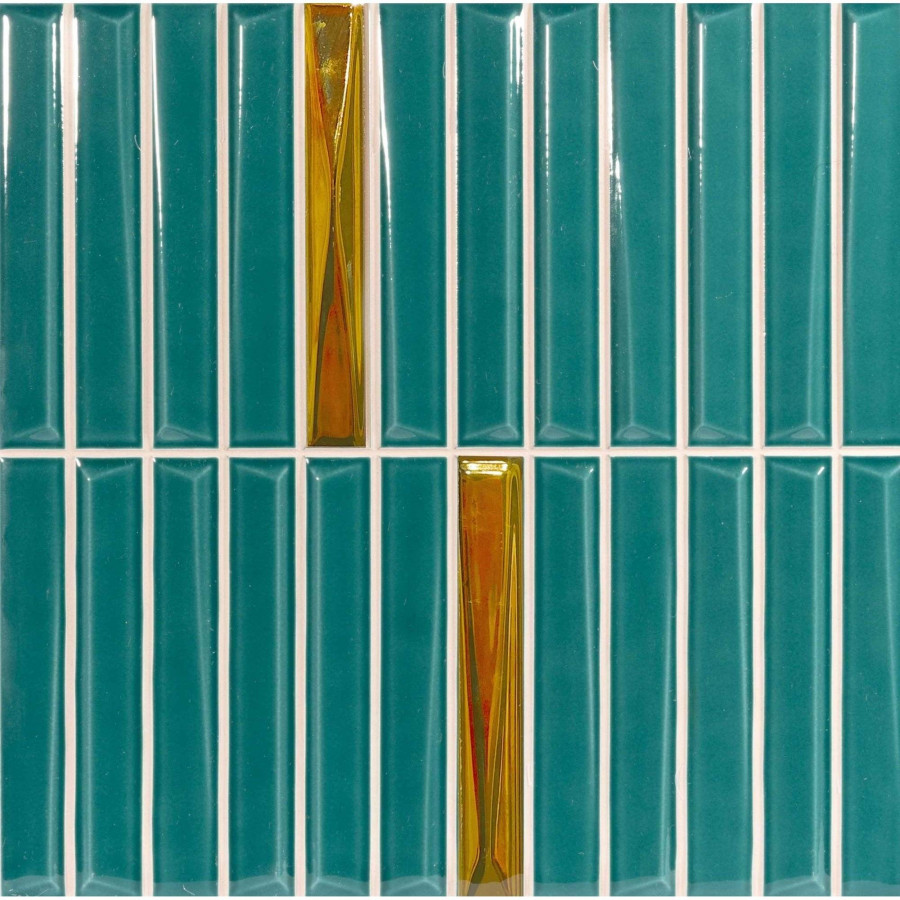 Декор 20x20 8.5мм Melody Turquoise Silver Decor глянцевая голубой Monopole