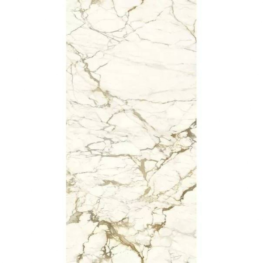 Керамогранит 300x150 6мм Ultra Marmi UM6L300575B Calacatta Macchia Vecchia Block B Lucidato Shiny глянцевая бежевый Ariostea