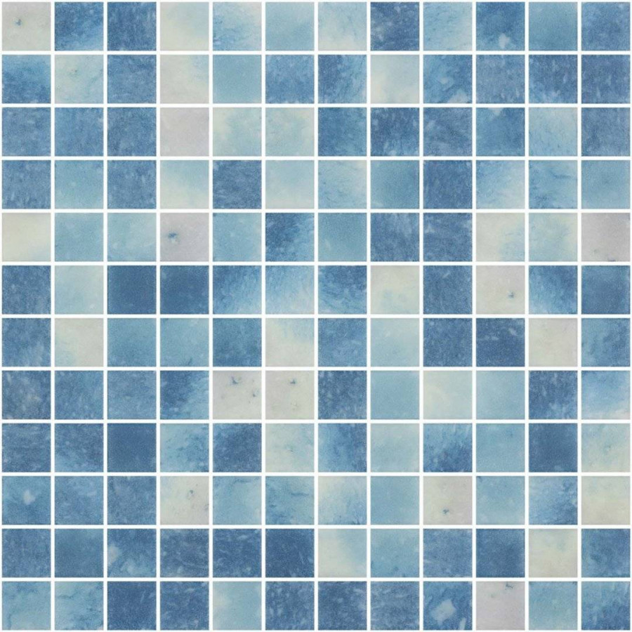 Мозаика 31x31 4.9мм Glass Bluestone Antislip (2.5x2.5) глянцевая голубой Onix