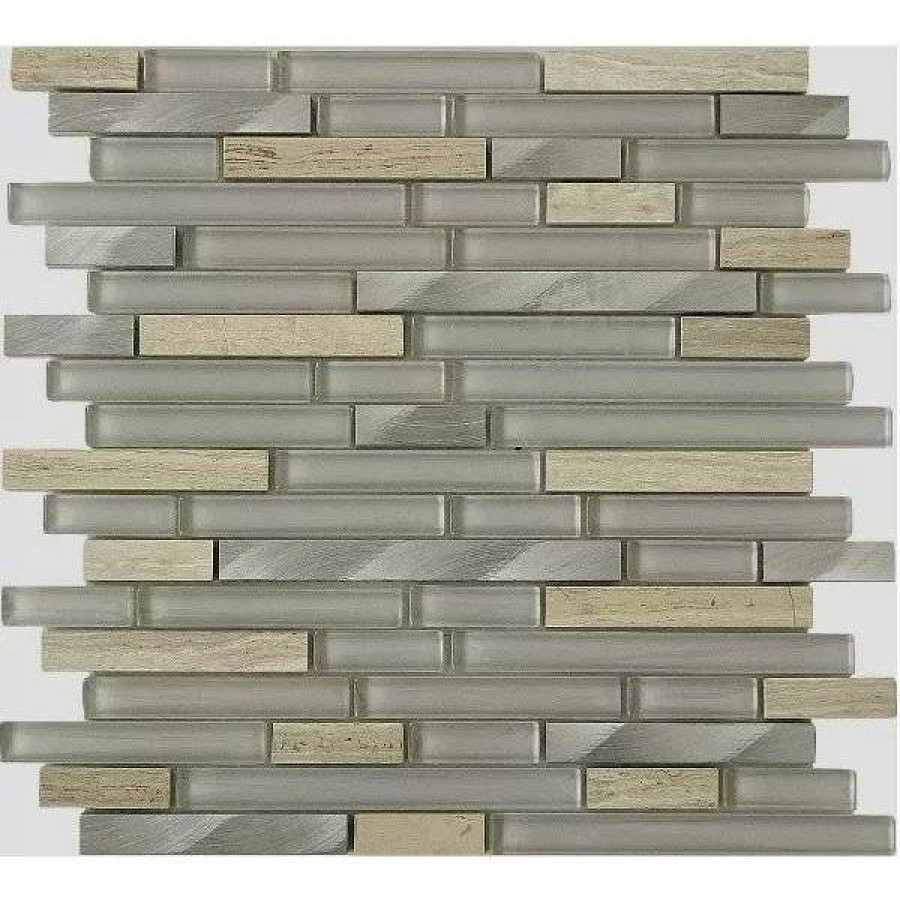 Мозаика 33x30 8мм Glasstone Electro Ii глянцевая серый Orro Mosaic