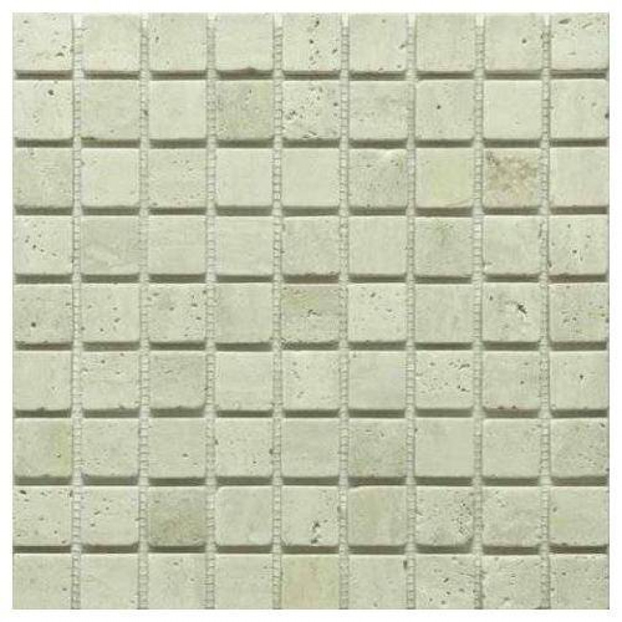 Мозаика 31x31 7мм Stone Travertine Classic Tum. (3x3) матовая бежевый Orro Mosaic