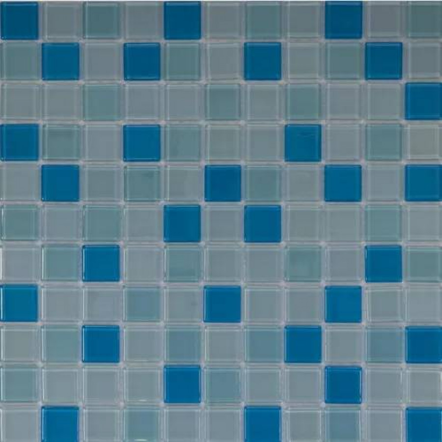 Мозаика 30x30 4мм Cristal Fresh Water (2.5x2.5) глянцевая голубой Orro Mosaic