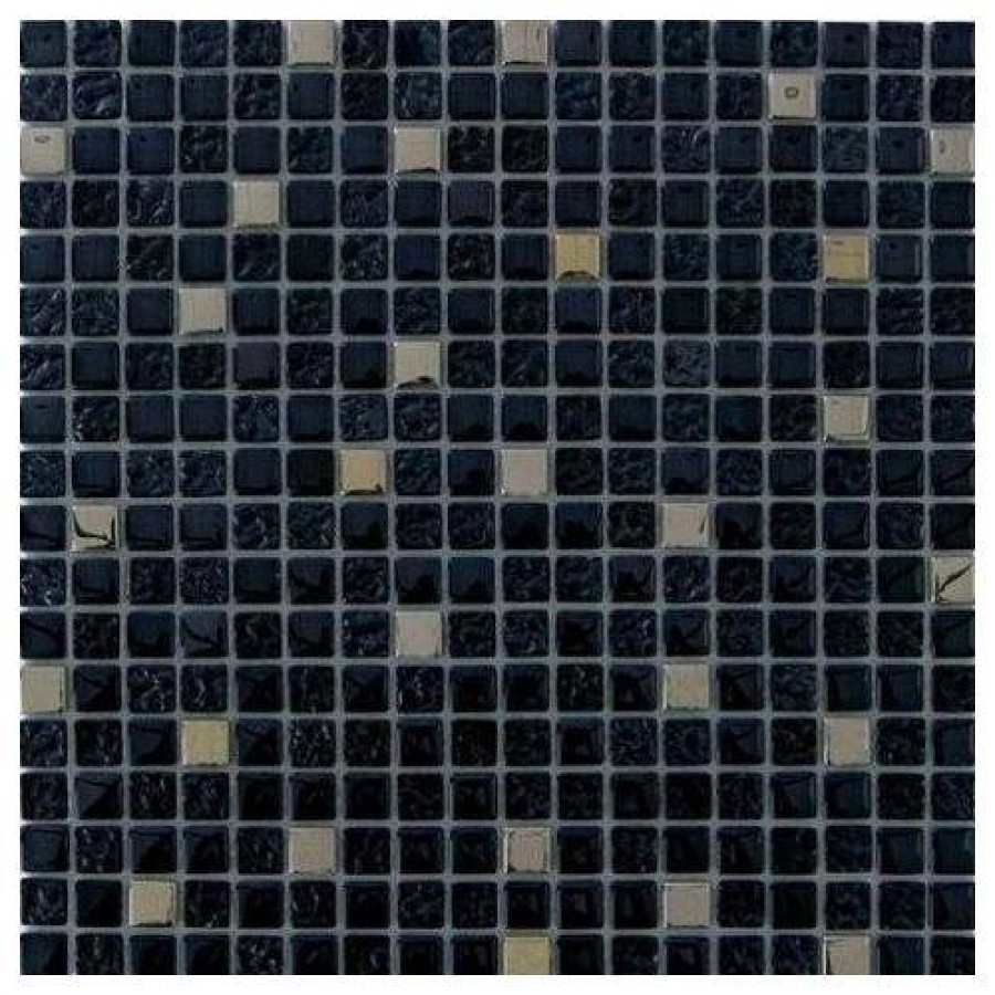 Мозаика 30x30 10мм Glass Antracit глянцевая черный Orro Mosaic