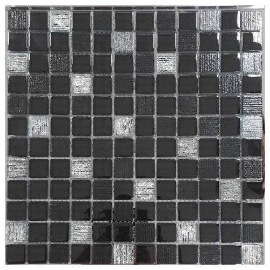 Мозаика 30x30 10мм Glass Vesta Black глянцевая черный Orro Mosaic